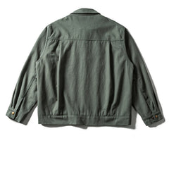 Threebooy Vintage Zipper Cotton Jacket Men Streetwear Harajuku Multi Pockets Cargo Coats Oversized Autumn New Loose Casual Jacket Male