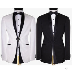 Threebooy  Men's Suit 2 Pieces Blazer Pants Bow Collar One Button Sheer Lapel Wedding Work Wear Business Formal