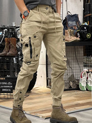 Threebooy Male Trousers Loose Aesthetic Men's Cargo Pants Outdoor Stacked Khaki Hiking Large Size Long Fashion Clothing Luxury Cotton