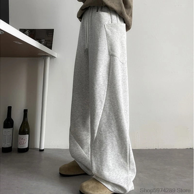 Threebooy Mens pants Chic Pocket Long Pants New Men's Casual Mopping Trousers Harajuku Streetwear Sport Running Sweatpants 5XL-M
