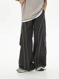 Threebooy Baggy Wide Leg Cargo Pants Men Oversize gray Cargo Trousers Male Loose Casual Sweatpants Streetwear Hip Hop