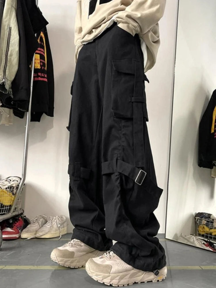 Threebooy 100% Cotton Multi Pocket Loose Trousers Man Spring Summer Designer Cheapest Y2k Vintage Casual New in Long Cargo Pants for Men