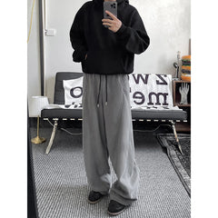 Threebooy  Winter Thicken Beige Pants Men Warm Fashion Thick Casual Pants Men Streetwear Korean Loose Wide Leg Pants Mens Trousers M-3XL