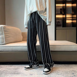 Threebooy Loose Casual Straight Casual Pants Mens Fashion Spring Summer All-match Fashion Striped Sports Trousers Hip Hop Mopping Pants