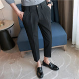 Threebooy Korean Style New Spring and Autumn Suit Trousers Men's Slim Casual Pants Fashion Business Brand Thin Trousers Classic Style