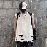 Threebooy Summer Men Sleeveless Vest Casual Solid Tops Loose O-neck Pullover