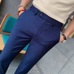 Threebooy Spring and Summer New Suit Pants Nine Minutes Pants Korean Slim Men's Business Casual Pants Men's Trousers Men Trousers 36