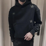 Threebooy Sweatshirt for Man Hooded Black Male Clothes Hoodies Star Sweat Shirt Emo Korean Style One Piece Novelty and Warm Loose