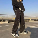 Threebooy New Trend Hip-hop Street Y2K Men's Pants High Street Loose Straight Casual Pants Fashion Men's Cross-patch Jeans Male S-3XL