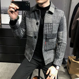 Threebooy  Men Winter Fleece Suit Jacket New High-quality Self-cultivation Warmth Fashion Casual Maj Clothing Plaid Men Blazer Coat