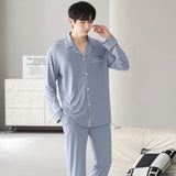 Threebooy Autumn Pajamas Sets Men Long Sleeve Modal Cotton Thin Teenage Boys' Large Size Spring Outwear Home Cloth Suit Sleepwear Male