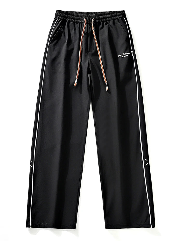 Threebooy Summer Men's Sweatpants Light and Thin Ice Silk Cool Pants Big Size 8XL 7XL 6XL Sportswear Loose Fit Straight Track Trousers