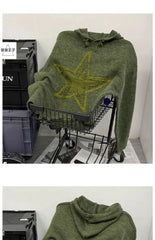 American High Street Retro Men and Women Rascal Handsome Hooded Knitted Sweater Couple Trendy Lazy Style Harajuku Top y2k