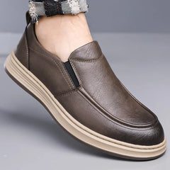 Threebooy  Men's Casual Soft Slip-On Shoes Spring Summer New Style Bean Bean Shoes round Toe Low Heel Anti-Slip Rubber Outsole
