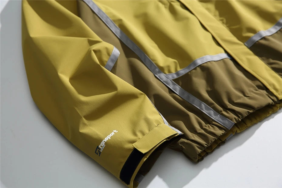 Threebooy Vintage Patchwork Jackets Windbreaker Men Harajuku Casual Outdoor Hooded Jacket Streetwear Loose Autumn New Cargo Jacket Male