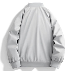 Threebooy Spring Autumn Men's Casual Jackets Windproof Bomber Jacket Solid Color Stand Collar Fashion Baseball Outerwear Coat Plus Size
