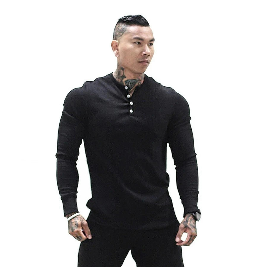 Threebooy Mens Summer gyms Workout Fitness T-shirt Bodybuilding Slim Shirts printed O-neck Long sleeves cotton T-shirt Tops Clothing Sweatshirt