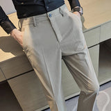 Threebooy  Brand Clothing New Corduroy Casual Suit Pants Man Regular Skinny Fit Trousers Black Beige Grey Pant Male Big Size 28-36