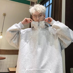Threebooy  White Solid Oversize Male Hoodie Luxury Sweat Shirt Clothing Deals Streetwear Korean Style Pastel Color Men's Hooded Sweatshirt
