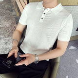 Threebooy Top Grade Brand Cotton Polo Shirts Knitting Men Slim Fit Short Sleeve Summer Leisure Lapel Sleeve POLO Shirts Men Clothing 4XL