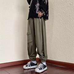 Threebooy Joggers Cargo Pants for Men Casual Hip Hop Hit Color Pocket Male Trousers Sweatpants Streetwear Harajuku Pants