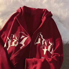 Threebooy European American Style Dull Black Y2k Polo Shirt Men Women Hooded Sweatshirt Couple Model Harajuku Zipper Sweatshirt