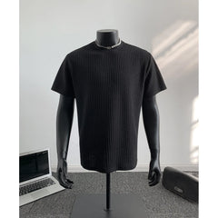 Threebooy  Men Slim Fit Ice Silk Cool Comfort Round Neck Plain Color Summer T Shirt Breathable Lightweight Soft Basic Undershirt Casual Tre