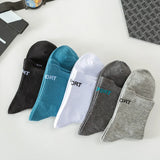 Threebooy 10Pairs Men Socks Organic Cotton Breathable Sports Socks  Black Casual Athletic New Spring Summer for Male Plus Size EUR38-45