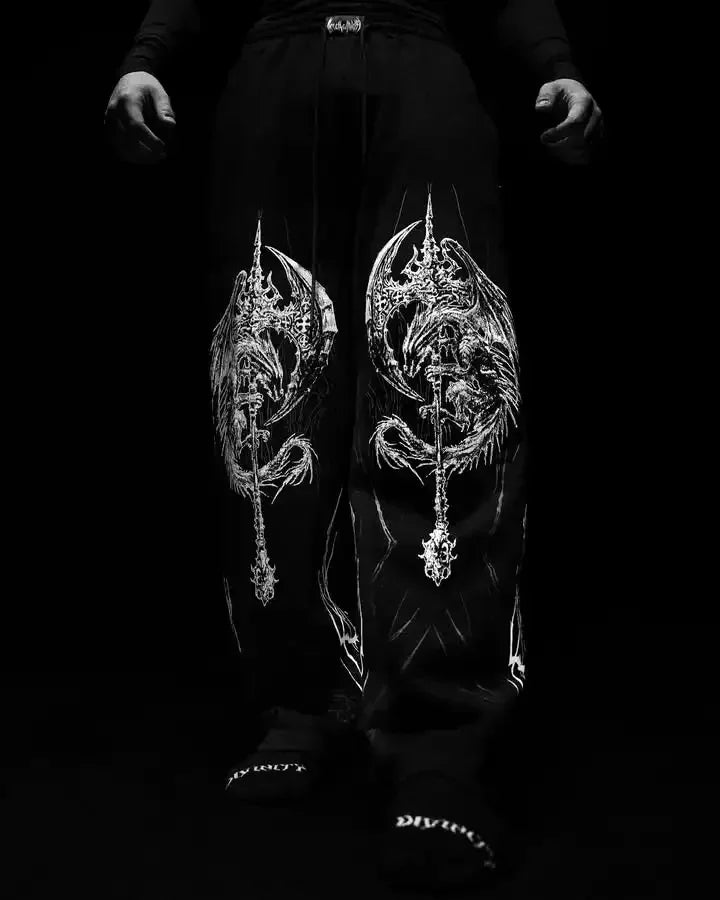 Threebooy  Y2K Breathedivinity Skull Cargo Pants Men Women Gothic Casual Sports Joggers New Hip Hop Street Fashion Couple Street Trousers