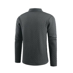 Threebooy  Spring Zipper Polo Collar T Shirt Men Casual Sportwear Retro Light Luxury Pullover Fashion Men's Outdoor Long Sleeve Polo Shirts