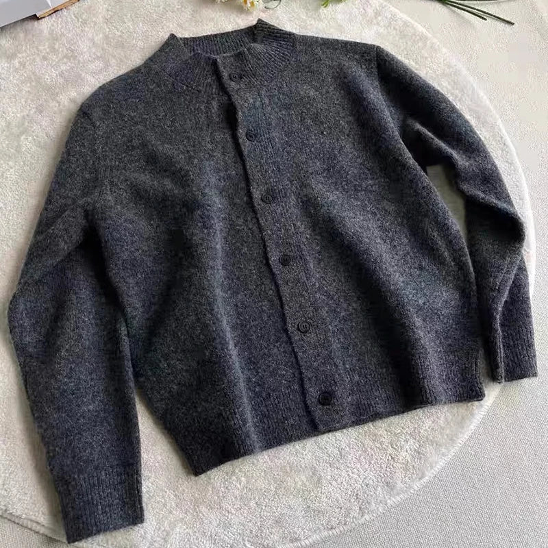 Threebooy  New Korean Fashion Men Cardigan Light Luxury Knitted O Neck Long Sleeve Sweater Coats Autumn Leisure Premium Quality Knitwear