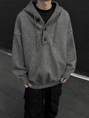 American Hip Hop High Street Men and Women Trendy Personalized Hooded Knitted Sweater Couple Loose Retro Harajuku Casual Top y2k