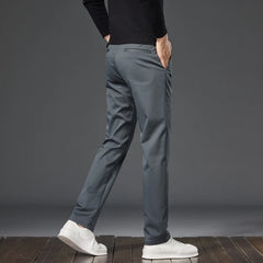 Threebooy  Spring Autumn Straight Casual Pants for Men's Clothing Solid Color Classic Regular Comfortable Slim Male Trousers