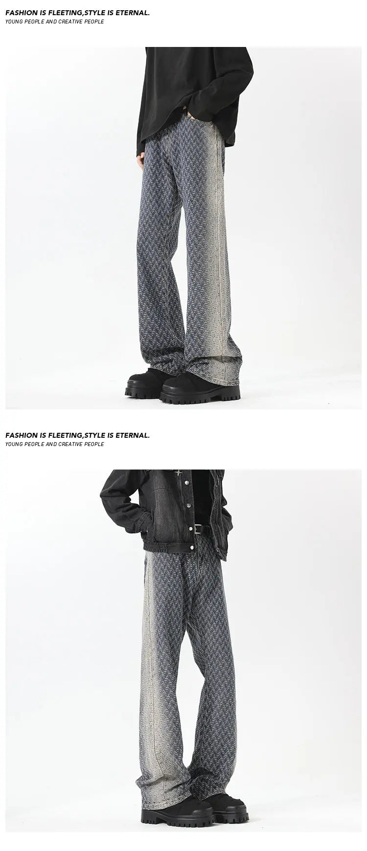 Threebooy Jeans men New Jacquard Fabric Denim Trousers man Straight Leg Long Pants Autumn Classic Style Casual Jeans for Men Wholesale