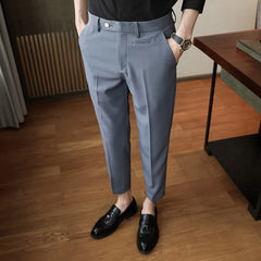 Threebooy Black Suit Pants Men Fashion Society Mens Dress Pants Korean Loose Straight Casual Pants Men Office Formal Trousers S-3XL