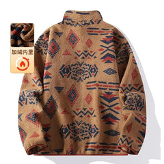Threebooy Korean Style High-end Stand Collar Sweatshirt Men's Winter Trendy Ethnic Style Plus Velvet Thickened Warm Versatile Top Jacket