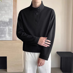 Threebooy New Spring Autumn Fashion Sweatshirts Men Solid Color Stand Collar Youthful Vitality Hoodie Man Loose Casual Pullover Sweatshirt