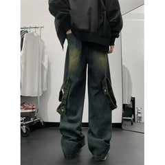 Threebooy Loose-fit High-waisted Straight-leg Jeans For Men Casual Slimming Versatile New 2024 Style Trendy Male Denim Pants