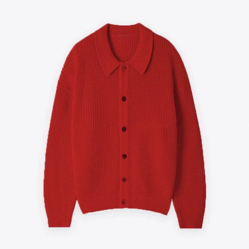 Threebooy  New Korean Luxury Men Cardigan Trendy Textured Long Sleeve Buttoned Korean Leisure Sweater Coats Premium Quality Knitwear M-3XL