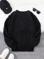 Threebooy  New Popular Autumn and Winter Spider Web Jacquard Pattern Pullover Sweater Casual Round Neck Knitted Men's Pullover