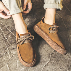 Threebooy  Trendy Men's Lace-up Casual Shoes Men Comfortable Driving Flats Mens Outdoor Shoe