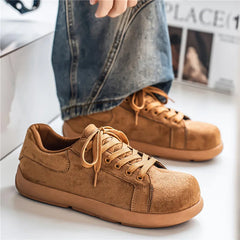 Threebooy  Casual Work Men's Shoes Spring Summer Autumn Winter Wear Resistant Korean Style Flat Heel Low Top round Toe Breathable Mesh