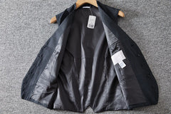 Threebooy French Splicing High-end Vest Spring Summer Men's British Waistcoat 2055 New Slim Casual Vest Suit Sleeveless Jacket Elegant