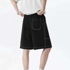 Threebooy  Contrast-stitched Men's Summer Quick-dry Shorts Casual Loose-fitting Drawstring Male Pants Summer New Trend