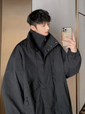 Threebooy Vintage American style trench coat Men's dark department Men's senior sense fake two-piece jacket outdoor mountaineering coat