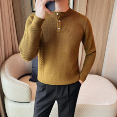 Threebooy 4XL-M Autumn Winter Luxury Design Knitwear Men Classic Casual Stripe Pullovers Cashmere Business High End Soft Warm Sweater