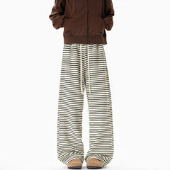 Threebooy Black Casual Pants Men Fashion Retro Striped Pants Men Streetwear Hip-hop Loose Wide Leg Pants Mens Trousers Large Size 4XL