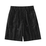 Threebooy Summer Thin Shorts Men Fashion Oversized Ice Silk Shorts Men Streetwear Loose Black/White Beach Shorts Mens Large Sizes M-5XL