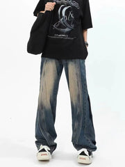 Threebooy Streetwear Pants Jeans Hip Hop Y2k Man Baggy Cargo Casual Woman Stacked Men Slim Flare Blue Men's Clothing