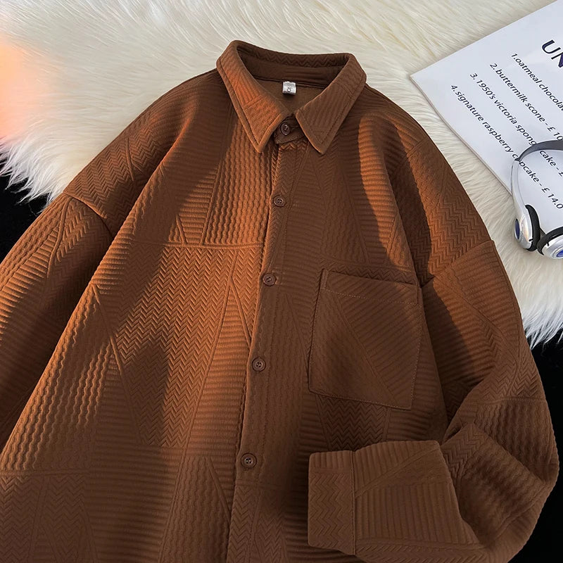 Threebooy Autumn Japanese Style Oversized Harajuku Shirt Men Casual Loose Blouse Plus Size 5XL-M All Match Fashion Streetwear Male Clothes